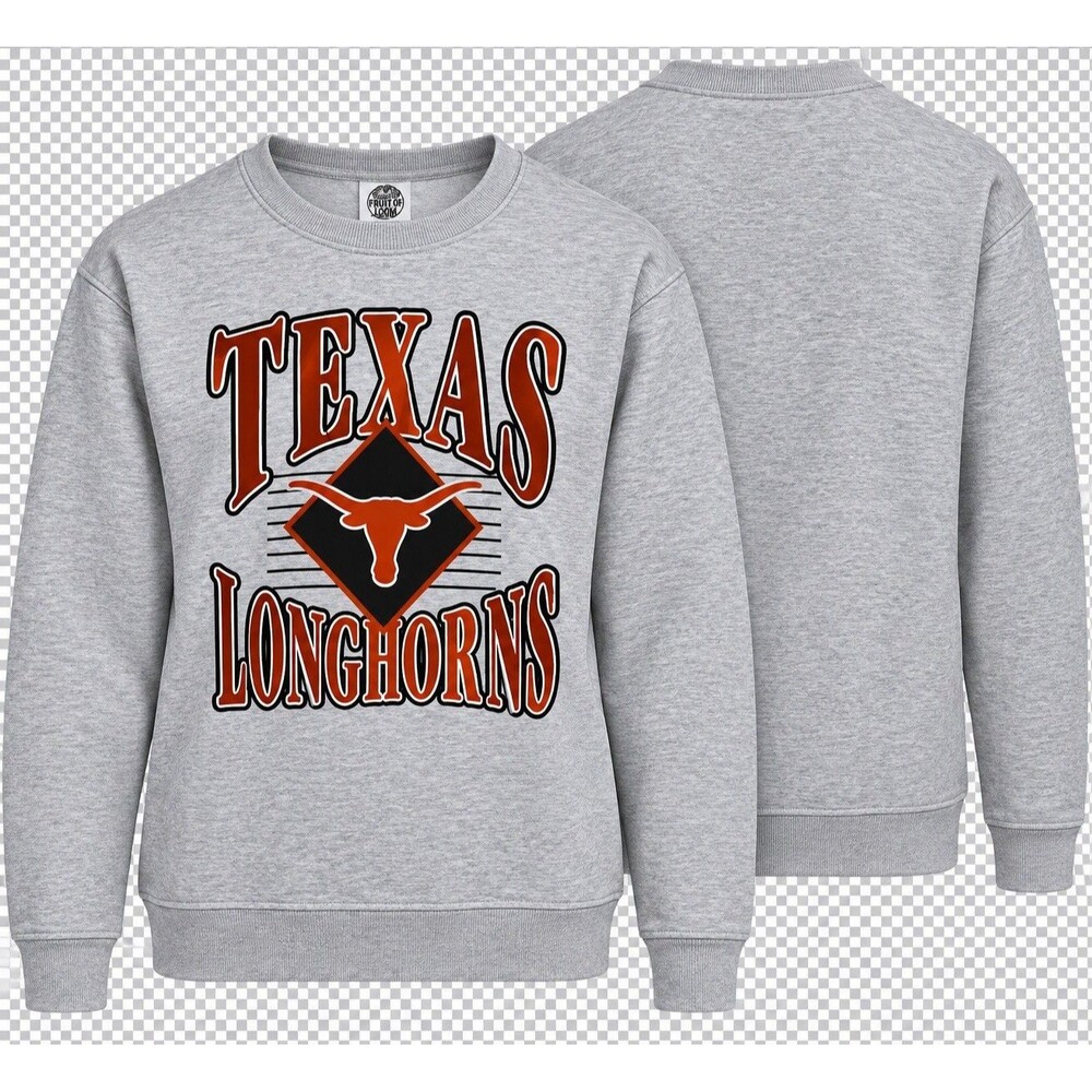 Texas Longhorns Long Sleeve Gray Crewneck Sweatshirt Size 2XL NCAA College NWT